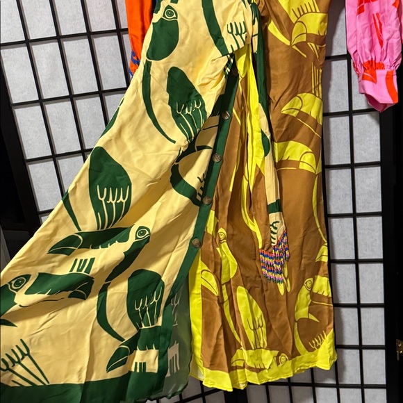 Farm Rio size XLmixed rainbow toucans midi dress multi - Picture 7 of 10